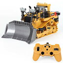 『代引き不可』【期間限定ポイントUP】RC ブルドーザー ショベルカー 掘削機 子供のおもちゃの車 建設車両おもちゃ 合金素材ラジオコントロール 大きいサイズ (黄)