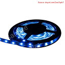 『代引き不可』★期間限定P5倍★LEDテープライト 5m 300灯 12V 両端子 1チップ 薄型 非防水 単体 青色