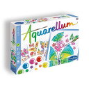 AQUARELLUM JUNIOR アクアレルム ジュニア 水彩 塗り絵 セット 絵の具セット 子ども 大人 フランス製ぬりえ 日本正規品 (花と蝶々)