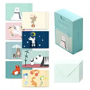 【期間限定ポイントUP】モノライク メッセージカード ミニカード ビーフレンド?バージョン2 Message card Befriend ver.2 - 40枚封筒20枚セットミニサイズデザイン文具お祝いのカード感謝カード