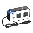 【期間限定ポイントUP】PiSFAU インバーター 200W シガーソケット コンセント,DC12VをAC100Vに変換 カーインバーター,[20W usb-c...