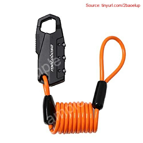 『代引き不可』★期間限定P5倍★モトベース（MOTO BASE）盗難防止用品 モトロックシリーズ コンパクトワイヤーロック （ヘルメットロック） （φ3.5×900mm：マットブラック/オレンジ）MBLC-HL-01-BKPCOR90