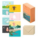 【期間限定ポイントUP】モノライク メッセージカード ミニカード ビーフレンド Message card Befriend - 40枚封筒20枚セットミニサイズデザイン文具お祝いのカード感謝カード