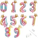 【期間限定ポイントUP】DONKA バルーン アルミ風船 誕生日 バルーン 数字 0?9 大きい 誕生日 お祝い ハッピーバースデー 飾り付け 記念日 パーティー (数字9， 虹)
