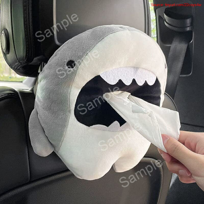【期間限定ポイントUP】KLBX-M HEHW 車用ティッシュケース 車 ティッシュカバー カー ティッシュボックス ぬいぐるみ 動物 可愛い 漫画 フワフワ 吊り下げ 便利 車内収納 (サメ)のサムネイル