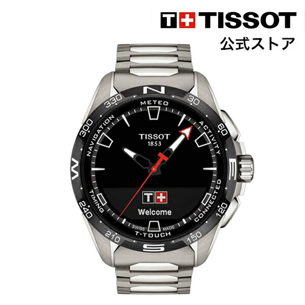 ティソ 公式 メンズ 腕時計 TISSOT T-タッチ コネクト ソーラー ブラック文字盤 チタン T1214204405100