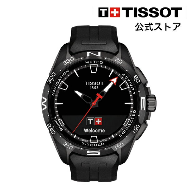 ティソ 公式 メンズ 腕時計 TISSOT T-タッチ コネクト ソーラー ブラック文字盤 ラバー T1214204705103
