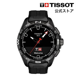 【マラソンP10倍】ティソ 公式 メンズ 腕時計 TISSOT T-タッチ コネクト ソーラー ブラック文字盤 ラバー T1214204705103
