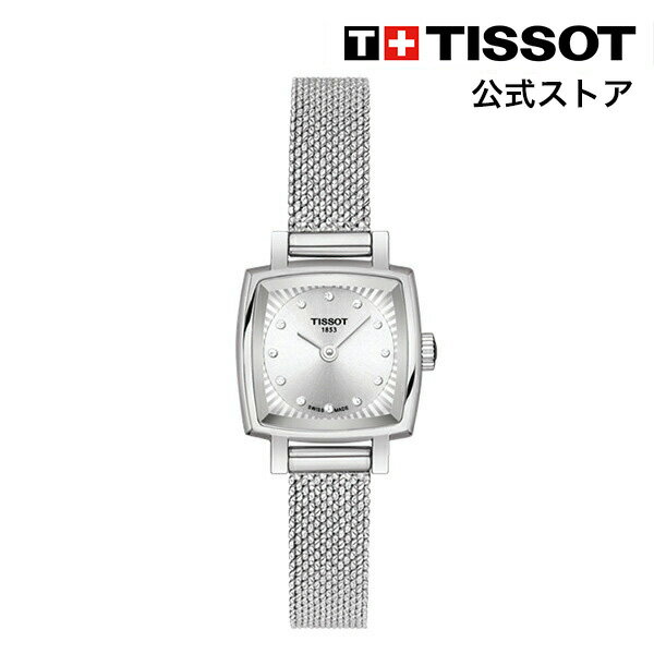 【マラソンP10倍】ティソ 公式 レディース 腕時計 TISSOT ラブリー スクエア ダイアモンド クオーツ シルバー文字盤 ブレスレット T0581091103600