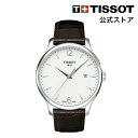 ティソ 公式 メンズ 腕時計 TISSOT トラディション クォーツ シルバー文字盤 レザー T0636101603700 その1