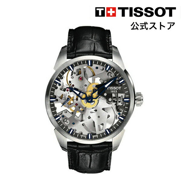 ティソ 腕時計（メンズ） 【ワンダフルデーP10倍】ティソ 公式 メンズ 腕時計 TISSOT ティー コンプリカシオン スケレッテ メカニカル クリア文字盤 レザー T0704051641100