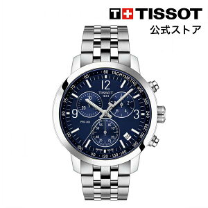 ティソ 公式 メンズ 腕時計 TISSOT PRC 200 クロノグラフ クォーツ ブルー文字盤 ブレスレット T1144171104700