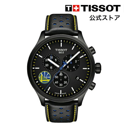 【12/4~11は当選確率1/2で最大300%ポイントバック】ティソ 公式 メンズ 腕時計 TISSOT クロノ XL NBA チームズ スペシャル ゴールデンステート・ウォリアーズ エディション クォーツ ブラック文字盤 レザー T1166173605102