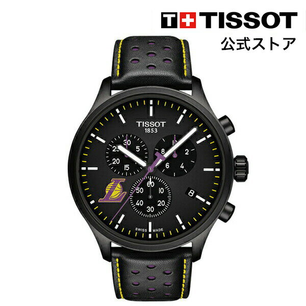 ティソ 腕時計（メンズ） ティソ 公式 メンズ 腕時計 TISSOT クロノ XL NBA チームズ スペシャル ロサンゼルス・レイカーズ エディション クォーツ ブラック文字盤 レザー T1166173605103