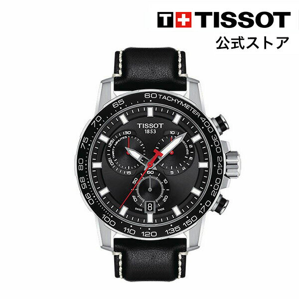 【マラソンP10倍】ティソ 公式 メンズ 腕時計 TISSOT スーパースポーツ クロノクォーツ ブラック文字盤 レザー T1256171605100