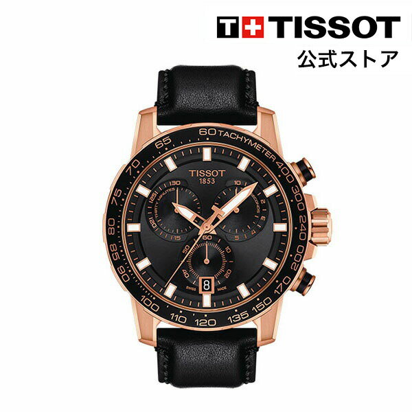 ティソ 腕時計（メンズ） 【ワンダフルデーP10倍】ティソ 公式 メンズ 腕時計 TISSOT スーパースポーツ クロノクォーツ ブラック文字盤 レザー T1256173605100