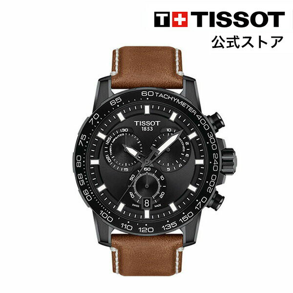 ティソ 腕時計（メンズ） 【ワンダフルデーP10倍】ティソ 公式 メンズ 腕時計 TISSOT スーパースポーツ クロノクォーツ ブラック文字盤 レザー T1256173605101