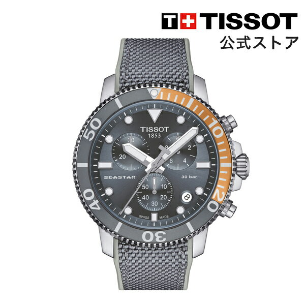 ティソ 腕時計（メンズ） 【楽天スーパーSALE P10倍】ティソ 公式 メンズ 腕時計 TISSOT シースター 1000 クロノグラフ ブラック文字盤 テキスタイルストラップ T1204171708101