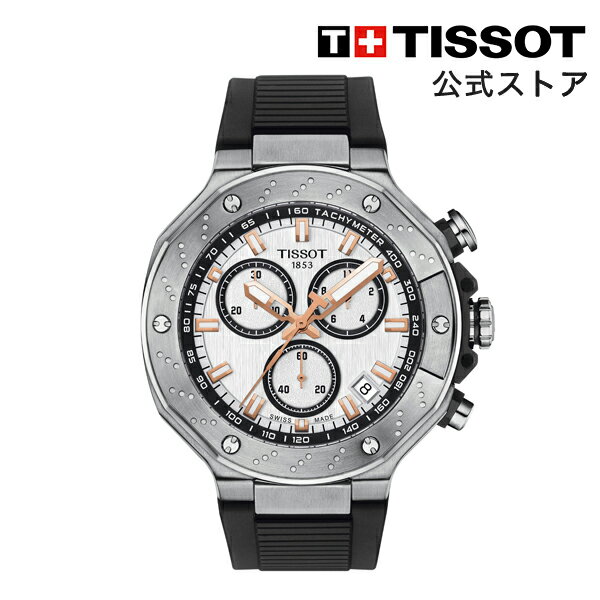 楽天TISSOTティソ公式ストア楽天市場店ティソ 公式 メンズ 腕時計 TISSOT T-レース クロノグラフ ホワイト文字盤 ラバーストラップ T1414171701100