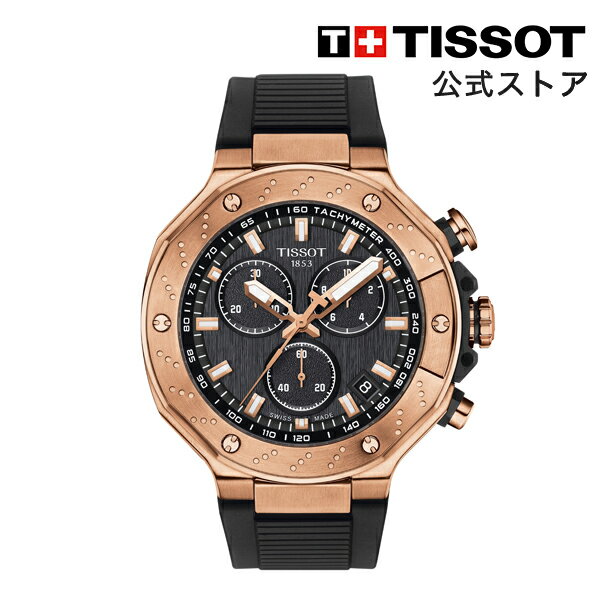 ティソ 腕時計（メンズ） 【楽天スーパーSALE P10倍】ティソ 公式 メンズ 腕時計 TISSOT T-レース クロノグラフ ブラック文字盤 ラバーストラップ T1414173705100