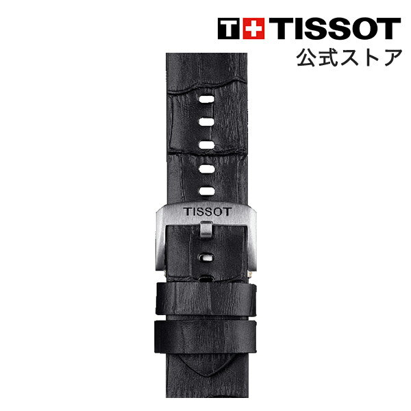 ティソ 公式 腕時計ベルト TISSOT ブラック レザーストラップ 22MM T852046775