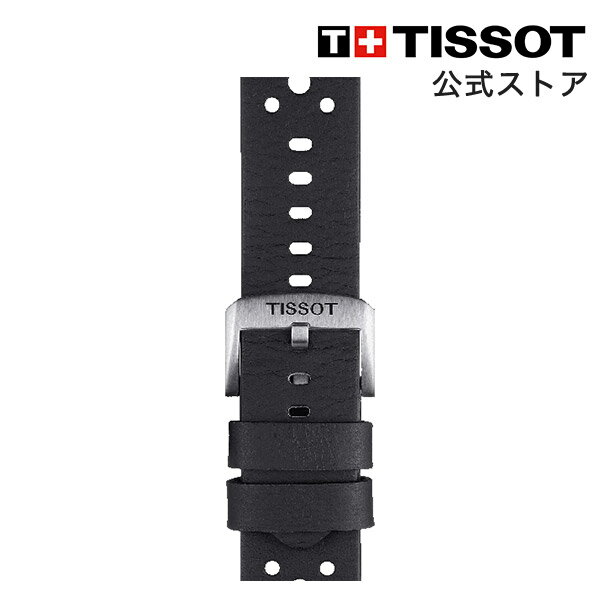 ティソ 公式 腕時計ベルト TISSOT ブラックレザーストラップ 22MM T852046810