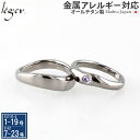 \ ポイント10倍 5/7迄 / 純チタン ペアリング ジルコニア アメジスト ( リング 指輪 結婚指輪 マリッジリング 紫 紫色 パープル チタン 錆びない...