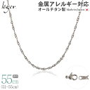 楽天チタンアクセサリー　レジエ【 金属アレルギー対応 】 純チタン ネックレス チェーン 55cm スクリュー 2.2mm幅 BS55F（ チタン チェーンネックレス メンズ レディース 錆びない アジャスター ねじれ シンプル ユニセックス 男女兼用 ニッケルフリー 51cm 52cm 53cm 54cm スポーツ 肩こり ）