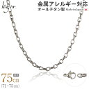 \ 最大1000円OFFクーポン / 純チタン ネックレス チェーン 75cm オーバル 4.0mm幅 ( チタン チェーンネックレス レディース メンズ 錆び...