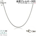 【 金属アレルギー対応 】 純チタン ネックレス チェーン 55cm カットアズキ 小豆 1.9mm幅 SA55F( チタン チェーンネックレス レディース メンズ 錆びない アジャスター シンプル アズキ ユニセックス 男女兼用 ニッケルフリー 54cm 53cm 52cm 51cm スポーツ 肩こり )