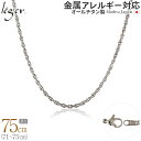 【 金属アレルギー対応 】 純チタン ネックレス チェーン 75cm スクリュー 2.4mm幅 ( チタン チェーンネックレス レディース メンズ 錆びない アジャスター ロング シンプル ユニセックス 男女兼用 ニッケルフリー 71cm 72cm 73cm 74cm スポーツ 肩こり ) SB75F