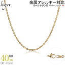 \11%OFFクーポン 7/1限定/ 純チタン ネックレス チェーン IPゴールド 40cm スクリュー 2.4mm幅 ( チタン チェーンネックレス レディー...