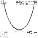 【 金属アレルギー対応 】 純チタン ネックレス チェーン IPグレー 50cm スクリュー 2.4mm幅 ( チタン チェーンネックレス メンズ レディース 錆びない アジャスター シック モノクロ シンプル ユニセックス 男女兼用 ニッケルフリー 46cm 47cm 48cm 49cm ) SB50GF