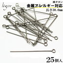 \ 最大1000円OFFクーポン / 純チタン 9ピン 0.6 × 30.0mm 25本セット ( qピン ピン チタン アクセサリーパーツ アクセサリー パー...