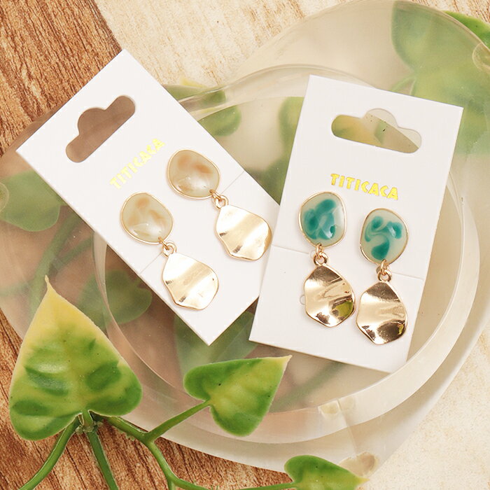 ピアス イヤーアクセサリー レディース 夏 秋 おしゃれ スタッド キャッチ 揺れる しずくドロップ メタル ツチメ イエロー ブルー エスニック チチカカ TITICACA ／ ツチメパーツ×カラフル ピアス zjwjba8606のサムネイル