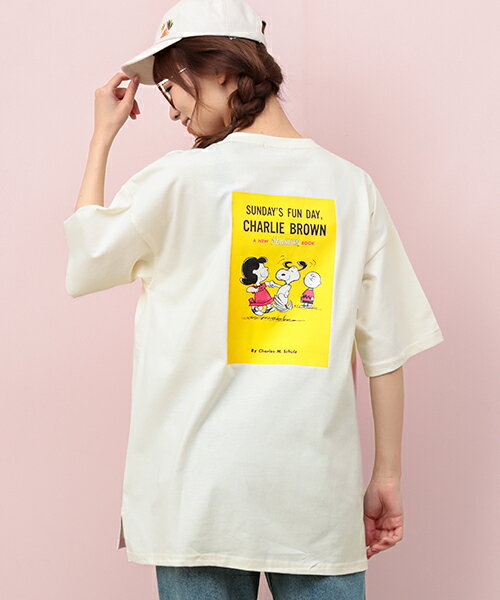 【43％OFF★SALE】 スヌーピー SNOOPY PEANUTS Tシャツ ティーシャツ トップス カットソー プルオーバー レディース ユニセックス 男女兼用 半袖 バックプリント ピーナッツ ks エスニック チチカカ TITICACA ／ スヌーピーバックプリントオーバーTシャツ 1515010