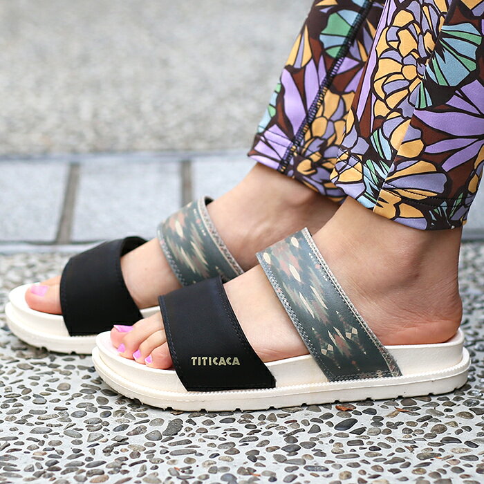 【50％OFF★期間限定】 コンフォートサンダル スポーツサンダル シューズ 靴 くつ 履物 レディース 春 夏 フラット ぺたんこ 軽い 軽量 歩きやすい クッション 柄 S M L LL お揃い エスニック チチカカ TITICACA ／ ネイティブダブルベルトサンダル zlscbb7013のサムネイル