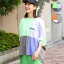 【20%OFF★SALE】 Tシャツ ティーシャツ トップス プルオーバー レディース 春 夏 半袖 半端袖 ドルマンスリーブ カラフル クレイジー 軽量 機能性 吸汗速乾 オーバーサイズ アウトドア エスニック チチカカ TITICACA / 吸汗速乾ブロッキングプルオーバー lscbd158 4,391円