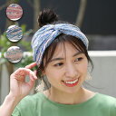 エコフレンドリーダイ フラワーラインブロックプリントヘアバンド / ヘアバンド ヘアアクセサリー 春 夏 アクセサリー ヘッドアクセ アクセ ヘアターバン ター...
