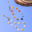 スレッドフロルブレスレット / カラフル ビーズ ゴム 腕輪 アクセサリー レディース フラワー 小花 シンプル テグス 調節可能 ホワイト おしゃれ かわいい...