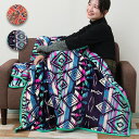 カラフルブランケットL / 140×200cm エケコ ネイティブ柄 ブランケット ひざ掛け 膝掛け レディース メンズ 男女兼用 キッズ 子供 秋 冬 レッド...