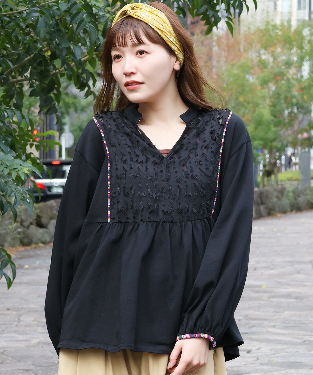 ドゥロワー FALL1 ステッチフリルスリーブブラウス 38 UNITED ARROWS
