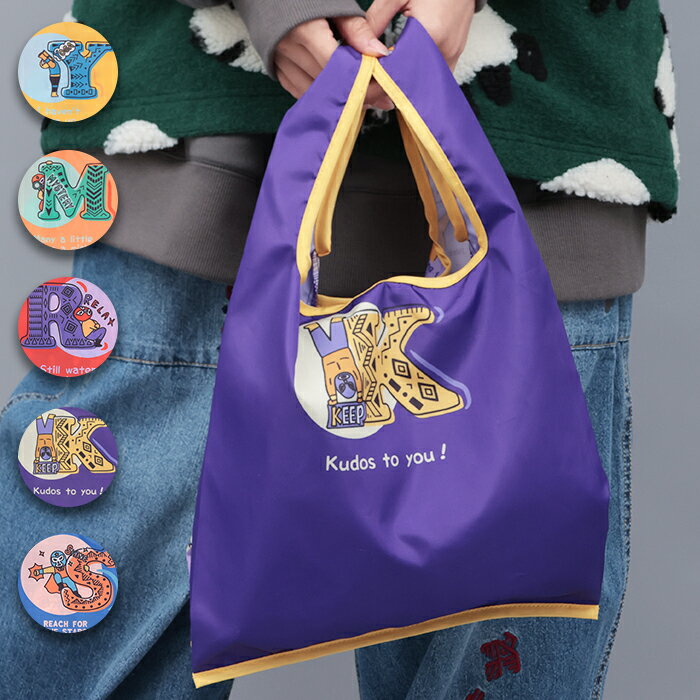 イニシャルルチャエコバッグ ／ エコバッグ エコバック ショッピングバッグ 折り畳みバッグ 折りたたみ..