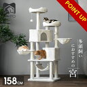 【マラソン&P5倍】キャットタワー 大型猫 キャットタワー 据え置き 158cmおしゃれ 猫 タワー 送料無料 爪とぎ おもちゃ ハウス 室内 人気 運動不足 ...