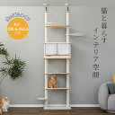 【マラソン&P10倍】MWPO キャットタワー 大型猫 突っ張り 木登りタワー 猫タワー 省スペース スリム 送料無料 全面綿縄 綿紐 爪とぎ おしゃれ 室内 ...