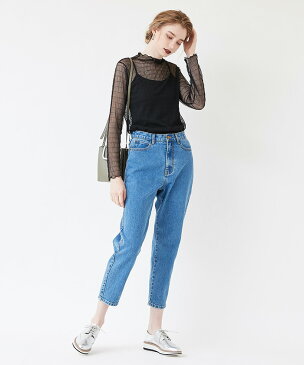 メローネックシースループルオーバー/上品な透け感で大人な雰囲気を醸し出す/トップス/レディース/ブラウス/ハイネック/長袖/フリル/レース/シンプル/レイヤード/透け/ストレッチ【メール便可/50】