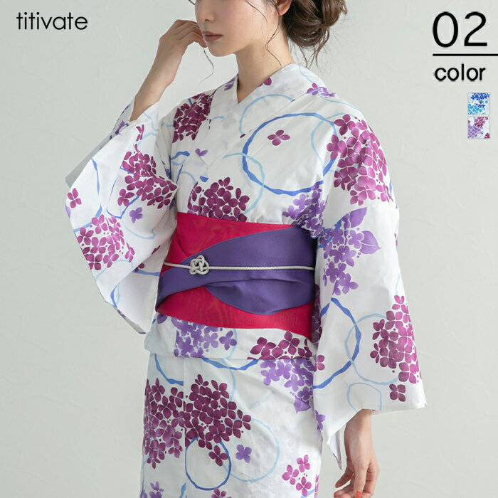 [単品]はんなり紫陽花柄/レディース/浴衣/浴衣単品/綿/花柄/和柄/大人/小花柄