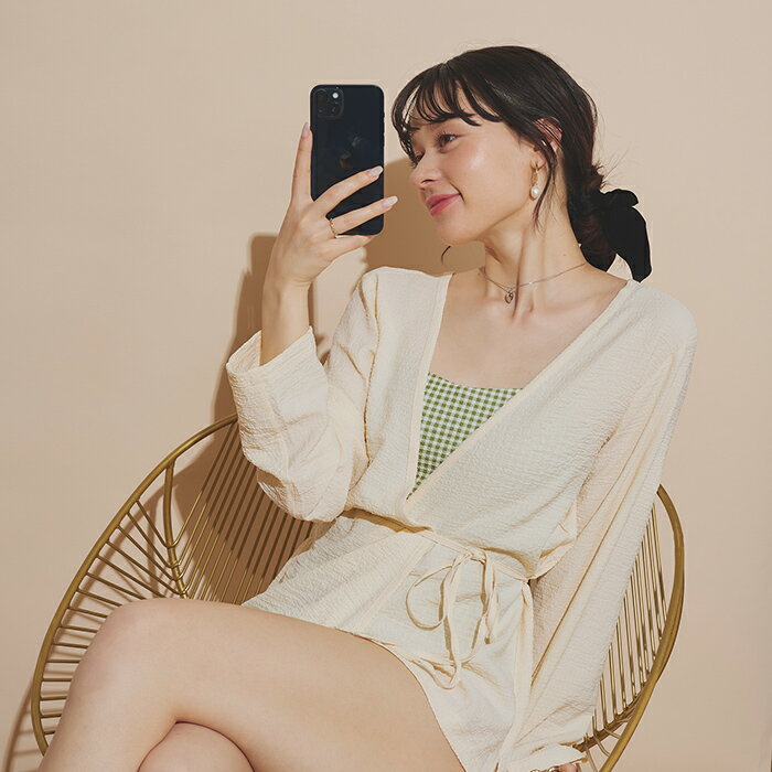 【店内全品20％offクーポン】2/10 1:59まで■ 2wayリップルガウン/ラッシュガード【SEADRESS シードレス】のサムネイル