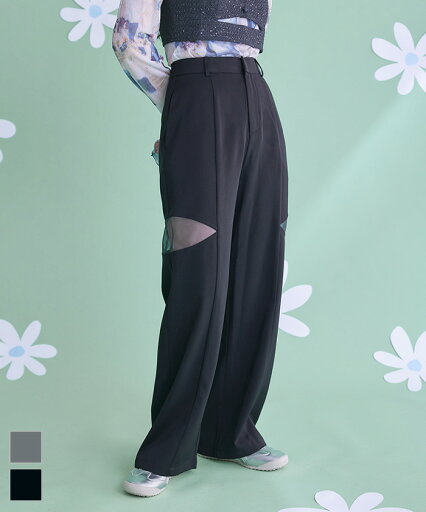 【店内全品30%OFFクーポン】8/5 23:59まで■サイドシアー切替ワイドパンツ【miette ミエット】 【店内全品30%OFFクーポン】8/5 23:59まで■サイドシアー切替ワイドパンツ【miette ミエット】