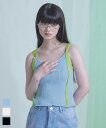 配色ダブルストラップキャミソール〔メール便可/50〕【miette ミエット】(4)